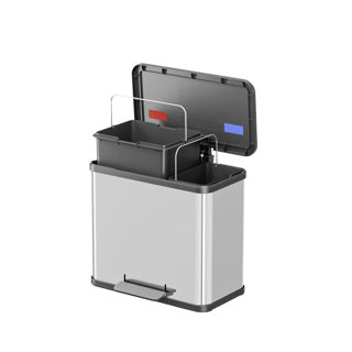 Hailo öko duo plus l prullenbak - 17l + 9l - rvs