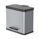 Hailo 0630-220 öko duo plus l pedaalemmer 17+9l rvs zilver