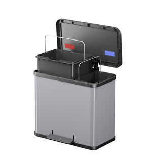 Hailo 0630-220 öko duo plus l pedaalemmer 17+9l rvs zilver