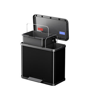 Hailo öko duo plus l prullenbak - 17l + 9l - zwart