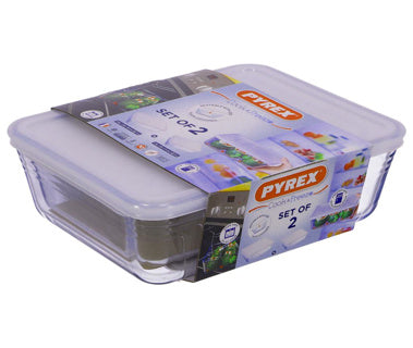 Pyrex cook freeze ovenschalen rechthoek set van 2 22 x 17 en 24 x19 cm