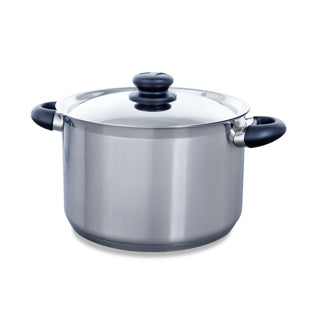 Bk karaat+ kookpan 24cm - 6.2l - zonder pfas-vrije antikleeflaag - kookpan inductie - rvs kookpan - ovenbestendig toy 160°c - met deksel - zilver