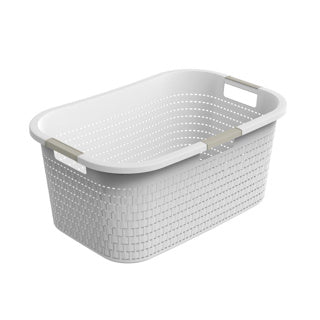 Afbeelding laden in galerijviewer, Rotho wasmand 40l country wit
