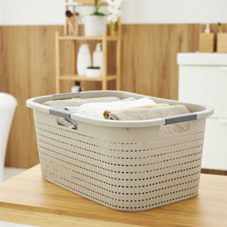 Afbeelding laden in galerijviewer, Rotho wasmand 40l country cappuccino
