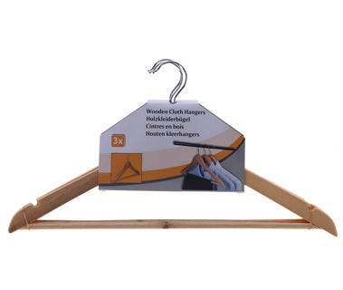 Load image into Gallery viewer, Kledinghangers hout set van 3 | 3 stuks
