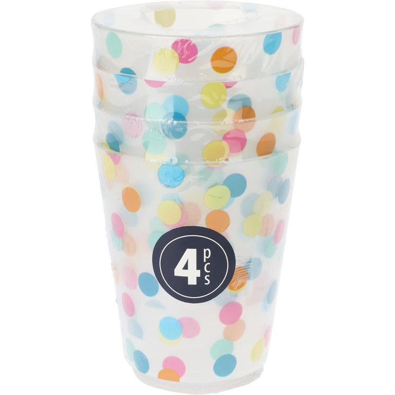 ギャラリービューアに画像をロードする, Excellent houseware bekerset confetti 4-delig kunststof 230ml
