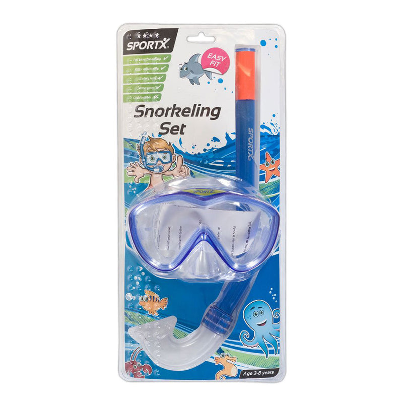 Load image into Gallery viewer, Sportx kinder snorkelset blauw
