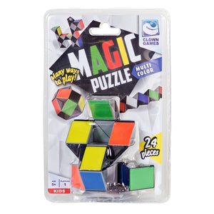 Clown games magic puzzle kleurrijke vormenpuzzel 24-delig multicolor.