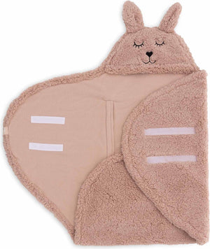 Jollein baby wikkeldeken - bunny - wild rose - 100x105cm