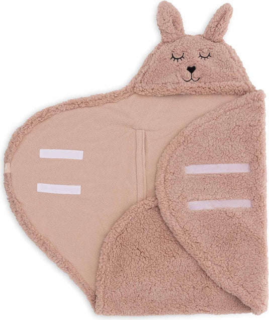 Jollein baby wikkeldeken - bunny - wild rose - 100x105cm