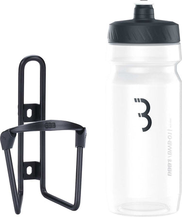 Bbb cycling fueltank - aluminium bidonhouder met bidon - 550ml - mat zwart transparant - racefiets mountainbike - drinkbushouder fiets - bbc-03c