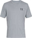Under armour ua m sportstyle lc ss-gry heren sportshirt - steel light heather - zwart