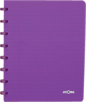 Atoma - trendy schrift | ft a5 | 144 bladzijden | commercieel geruit | transparant paars