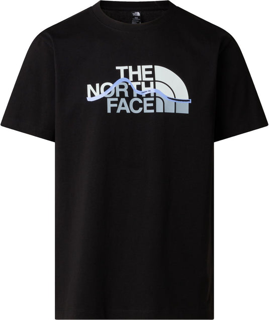 The north face m mountain line regular short sleeve tee heren outdoorshirt - tnf zwart