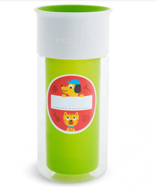 Munchkin miracle 360° geïsoleerde kinderbeker - antilek - houdt dranken langer koud - vanaf 12 maanden - kleur groen