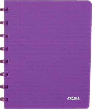 Atoma - trendy schrift | ft a5 | 144 bladzijden | gelijnd | transparant paars