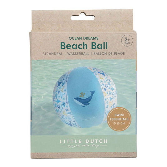 Little dutch strandbal blauw 35 cm ocean dreams
