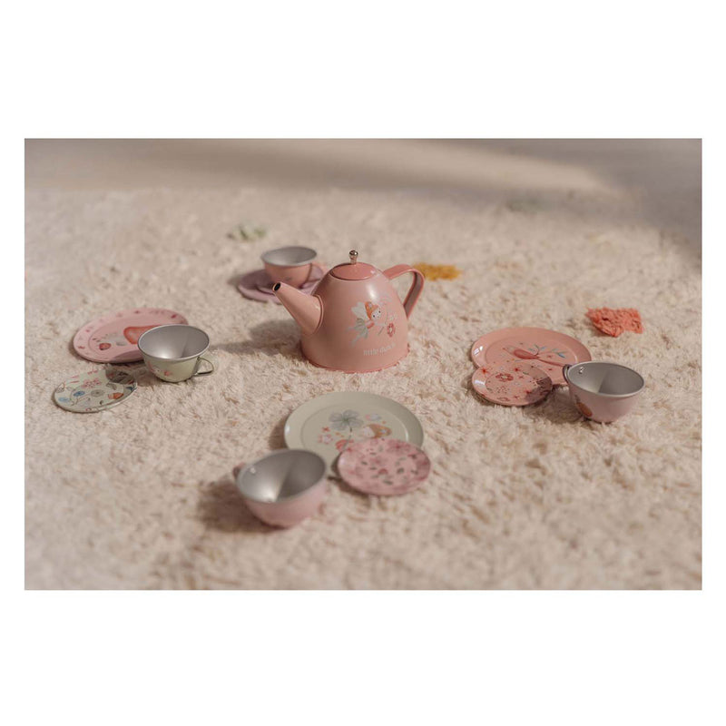 Load image into Gallery viewer, Little dutch fairy garden tinnen theeservies
