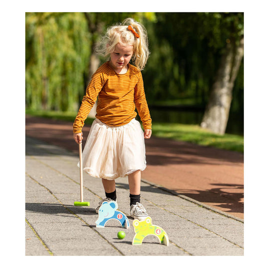 Outdoor play houten dieren croquet