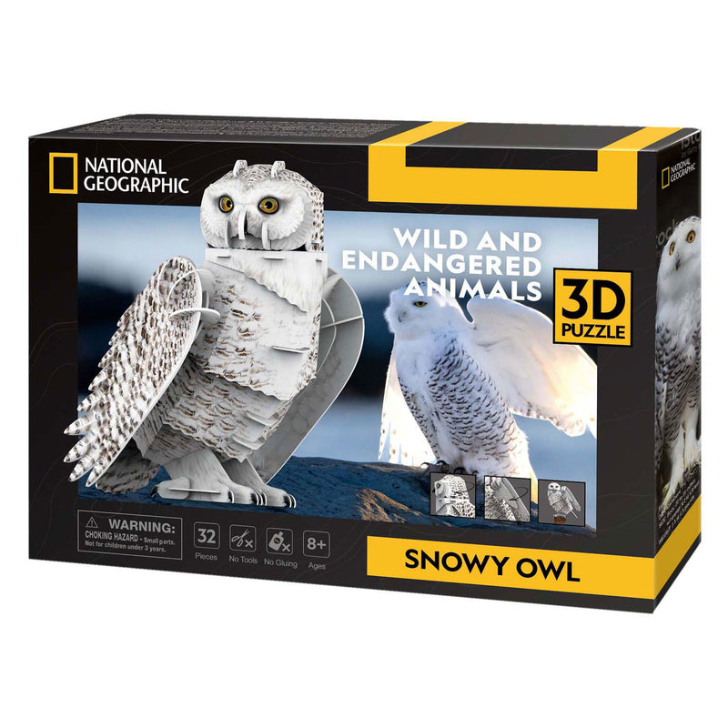 Load image into Gallery viewer, Cubic fun 3d puzzel national geographic sneeuw uil
