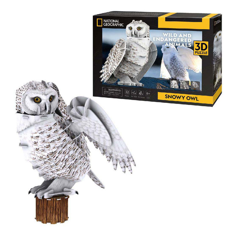 Load image into Gallery viewer, Cubic fun 3d puzzel national geographic sneeuw uil
