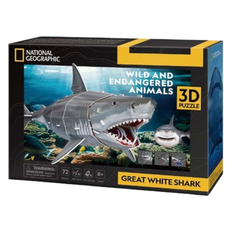 Afbeelding laden in galerijviewer, Cubic fun national geographic - 3d puzzel - witte haai
