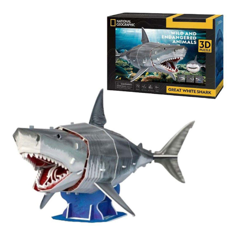 Afbeelding laden in galerijviewer, Cubic fun national geographic - 3d puzzel - witte haai
