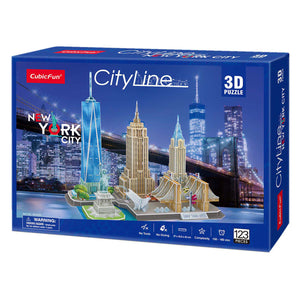 Cubic fun 3d-puzzel city line new york city - 123 stukjes - vanaf 8 jaar