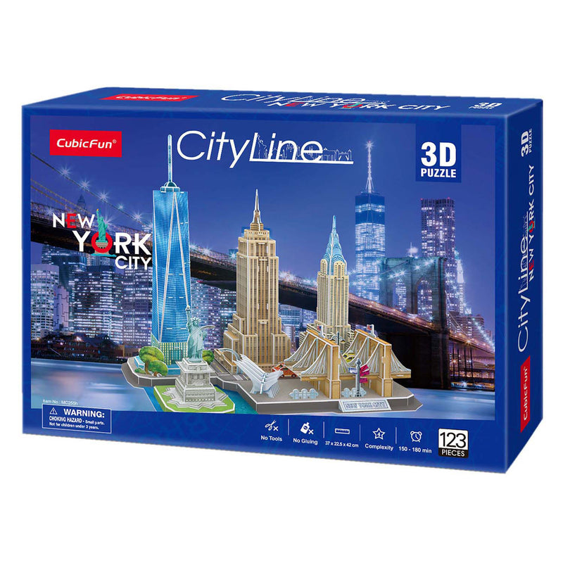 Afbeelding laden in galerijviewer, Cubic fun 3d-puzzel city line new york city - 123 stukjes - vanaf 8 jaar
