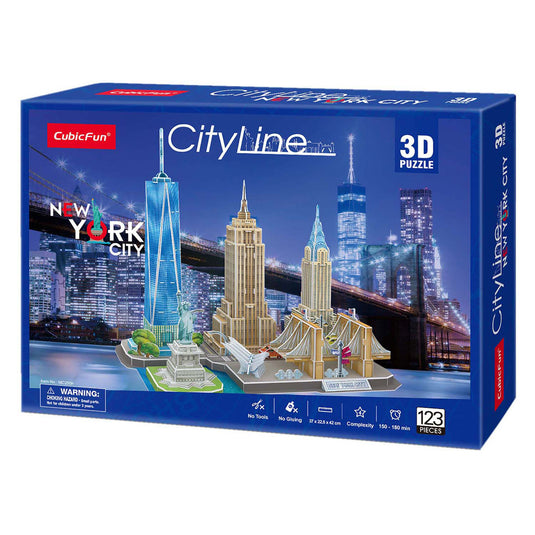 Cubic fun 3d-puzzel city line new york city - 123 stukjes - vanaf 8 jaar