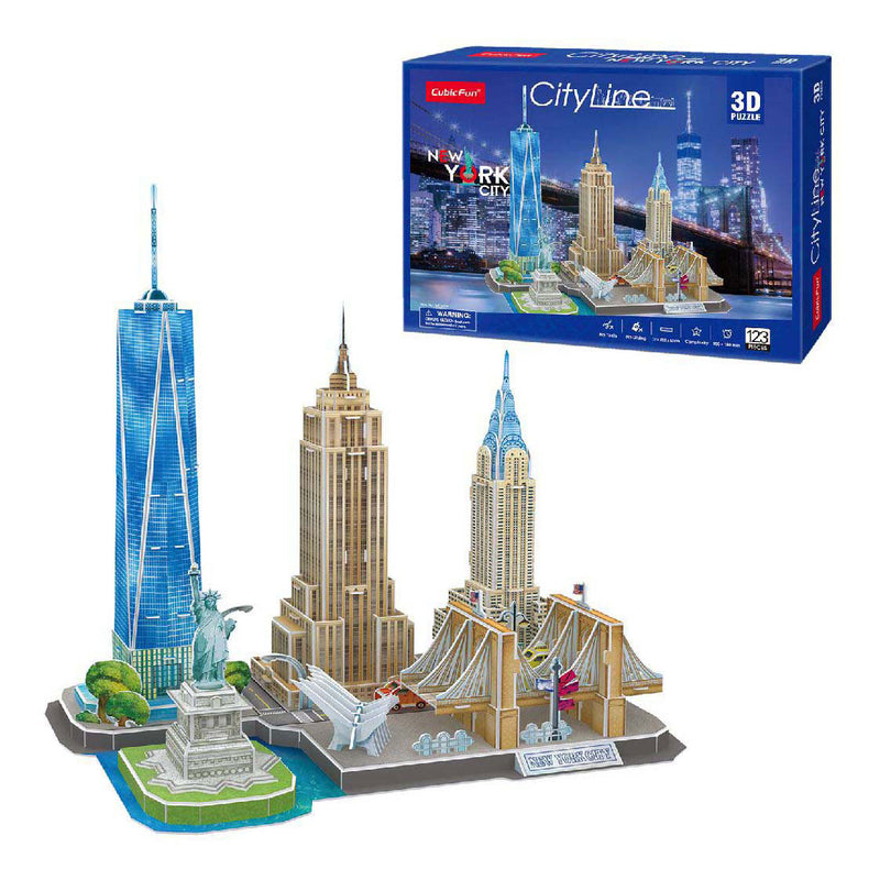 Afbeelding laden in galerijviewer, Cubic fun 3d-puzzel city line new york city - 123 stukjes - vanaf 8 jaar
