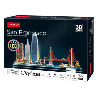 Cubic fun 3d puzzel city line san francisco met led verlichting