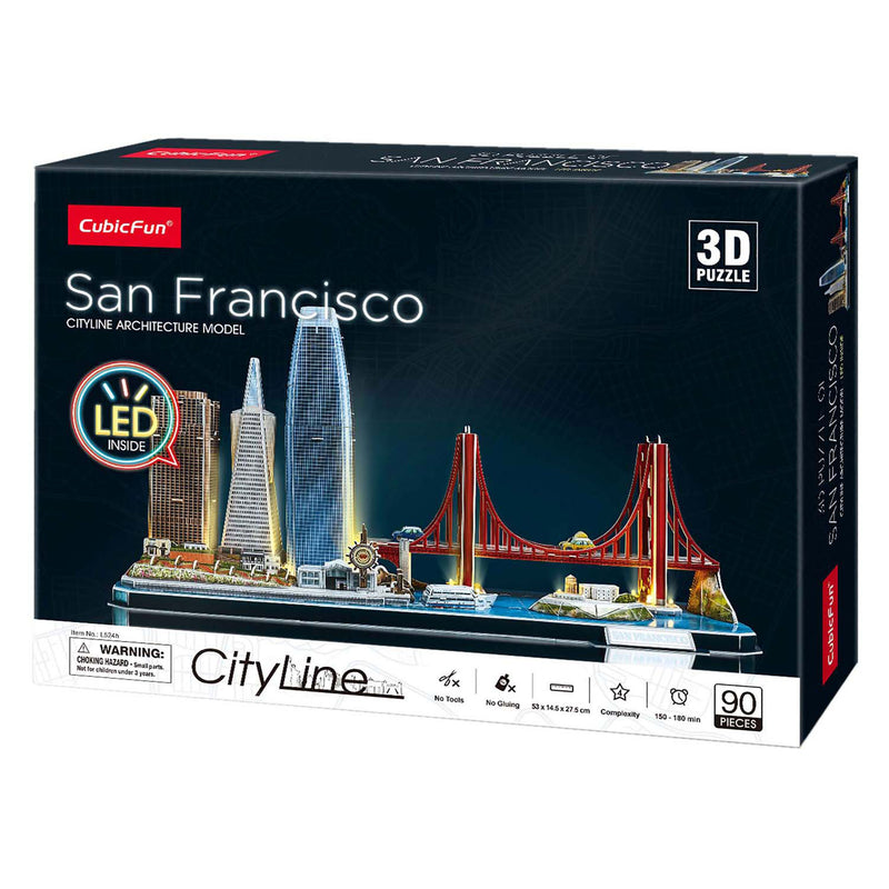 Afbeelding laden in galerijviewer, Cubic fun 3d puzzel city line san francisco met led verlichting
