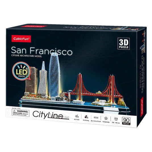 Cubic fun 3d puzzel city line san francisco met led verlichting