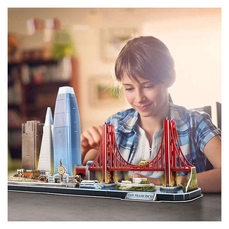 Afbeelding laden in galerijviewer, Cubic fun 3d puzzel city line san francisco met led verlichting

