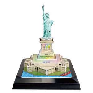 Cubic fun 3d puzzel vrijheidsbeeld met led verlichting