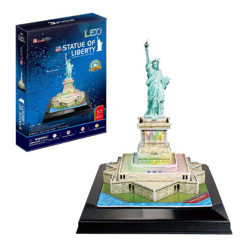 Load image into Gallery viewer, Cubic fun 3d puzzel vrijheidsbeeld met led verlichting
