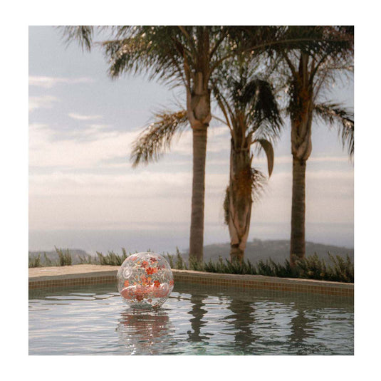 Little dutch pink flowers strandbal 3d figuur, 35cm