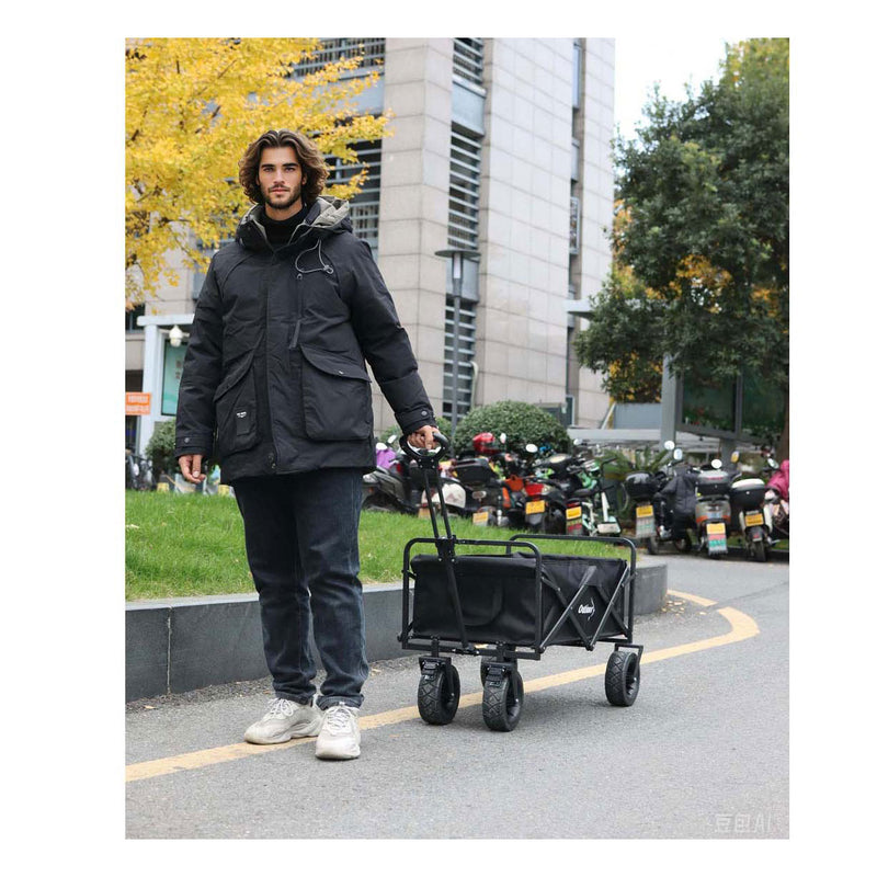 Load image into Gallery viewer, Outdoor bolderwagen opvouwbaar zwart
