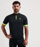 Rogelli core heren fietsshirt - korte mouw - korte rits - zwart fluor