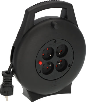 Brennenstuhl vario line kabelhaspel 4-voudig mini-stroomhaspel penaarde (kabelhaspel voor huishoudelijk gebruik, 10m kabel, made in germany)