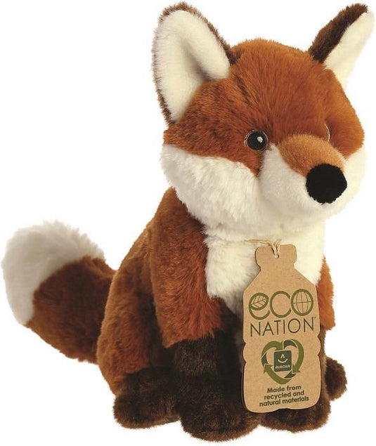 Aurora pluche knuffeldier rode vos - 23 cm - vossen knuffels - cadeau voor kinderen - bosdieren