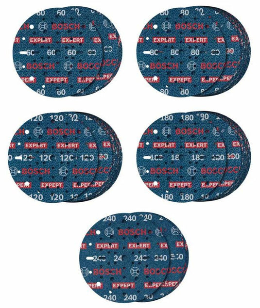 Bosch expert o780 - schuurpapier set - 150mm - 55 stuks - klittenbandbevestiging