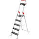 Hailo trapladder l100, en 131, met multifunctionele schaal en steunbeugel, tot 150 kg, 5 treden