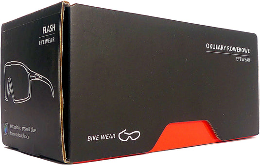 Kross fietsbril flash uv400 gepolariseerde lenzen - zwart frame