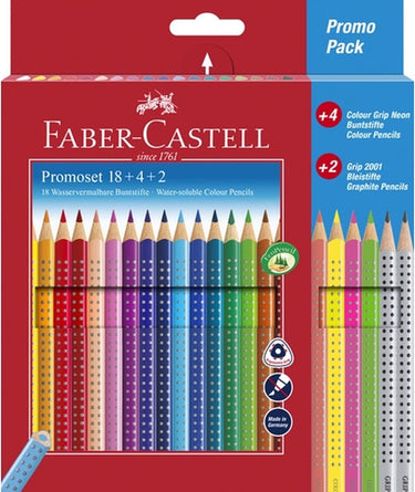 Faber-castell kleurpotloden - color grip - promotieset 18 + 4 + 2 - fc-201540