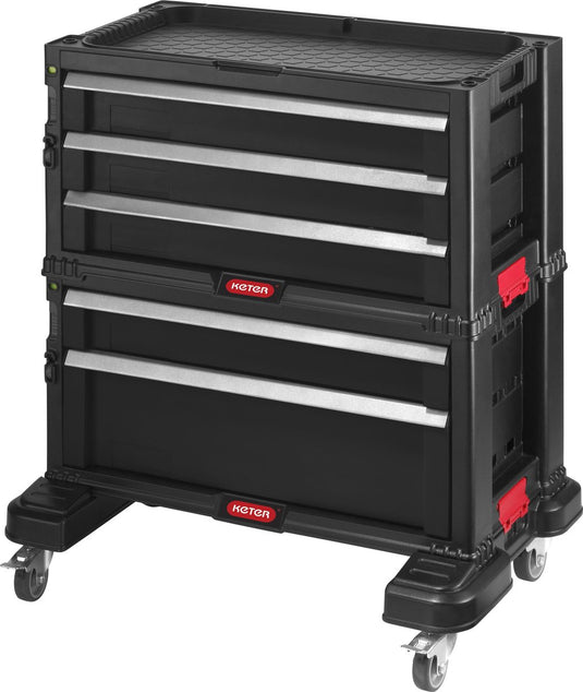 Keter module ladekast 5 lades - 59,85x37,76x59,85cm - zwart