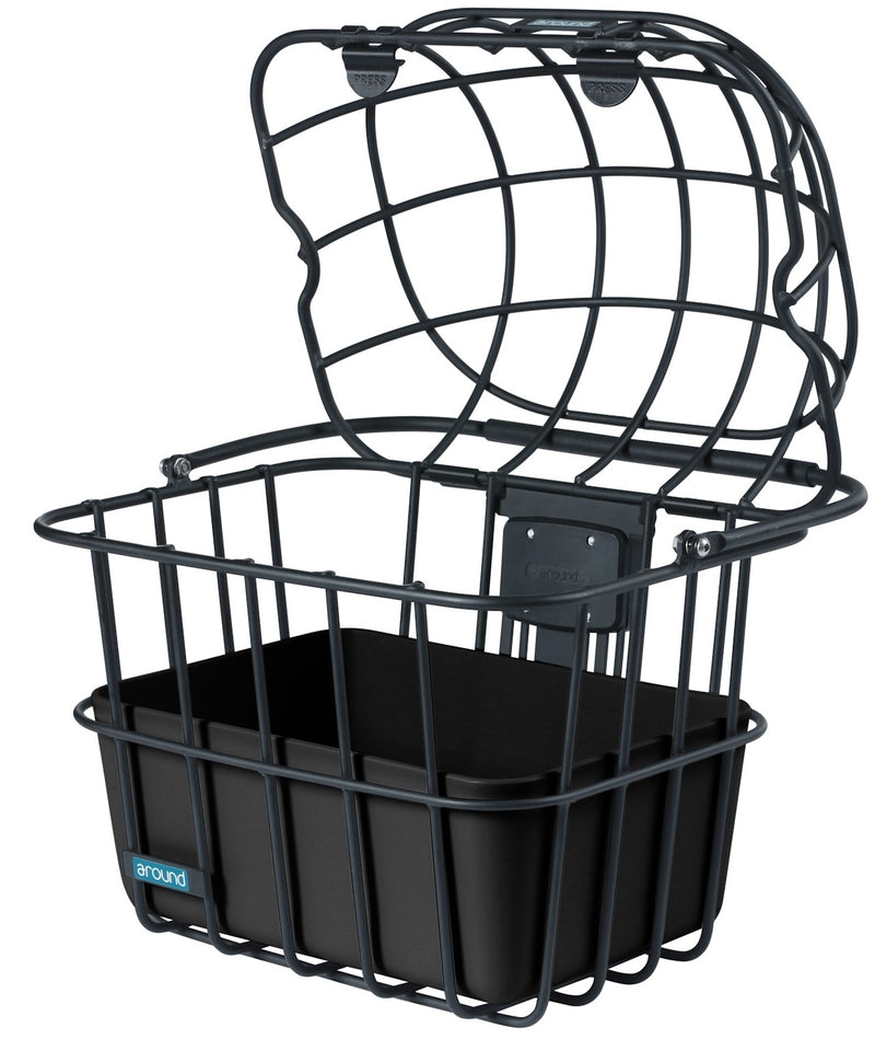 Load image into Gallery viewer, Around dieren mand luna voorop alu mat zwart afneembaar
