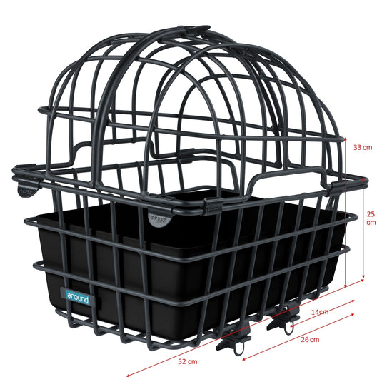 Around dierenfietsmand luna xl incl. fix system - mat zwart