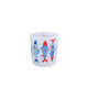 Theelichthouder fish s blauw rood glas 7,5x7,5x8cm